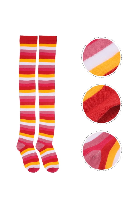 1 Pair Thigh Socks for Women Thick Stockings Polyester for Cold Weather