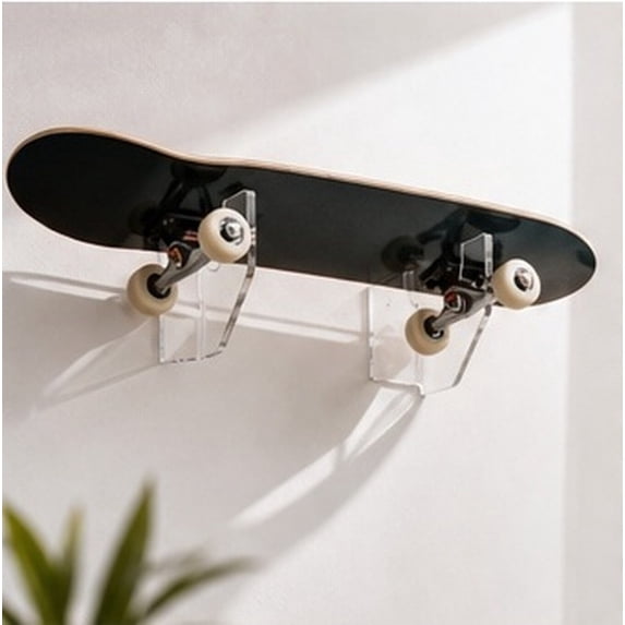 Shelf Rack Bracket TABLZONE 1 Pair Acrylic Skateboard Shelf Rack, Clear Wall Mount ...