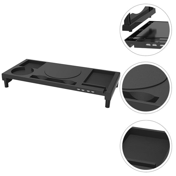TABLZONE Back to School Rotatable Computer Monitor Riser Black Plastic 1 Pc