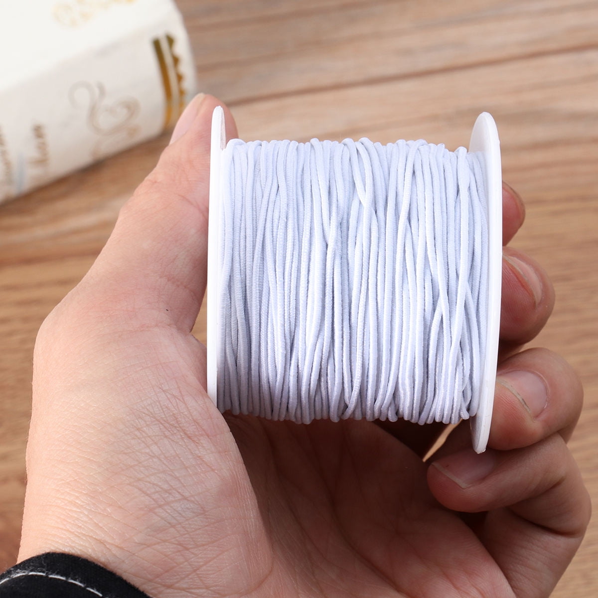 TABLZONE 1 Roll of Beading String Elastic String White for Crafts DIY ...