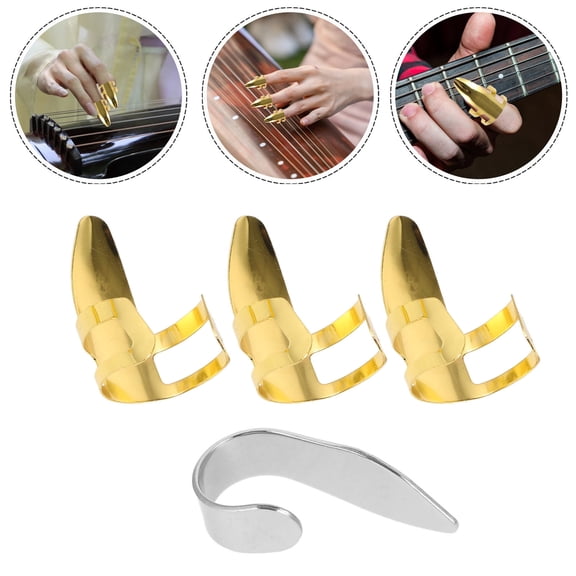 TABLZONE 1 Set Adjustable Guitar Thumb Picks for Playing Music with Metal Design