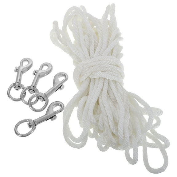 TABLZONE 1 Set Flagpole Hardware Flag Rope Clips Nylon White for Securing Tents