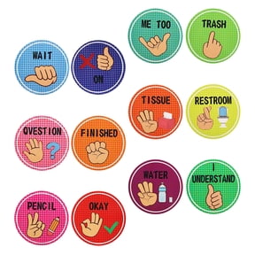 TABLZONE 1 Set Hand Signal Posters for Nonverbal Communication Assorted Color Classroom Attention Educators Use