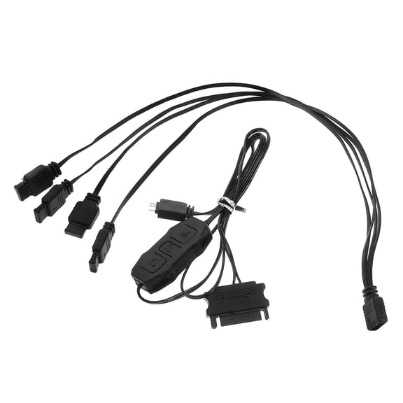 TABLZONE Rgb Controller with Adapter Pc Lighting System Black PVC for Car 1Set