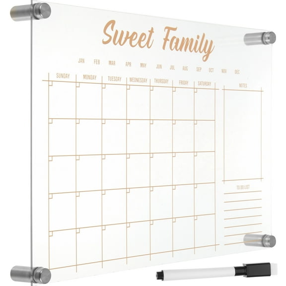 TABLZONE 1Set Clear Acrylic Whiteboard with Stand for Office Weekly Planner and Message Notes