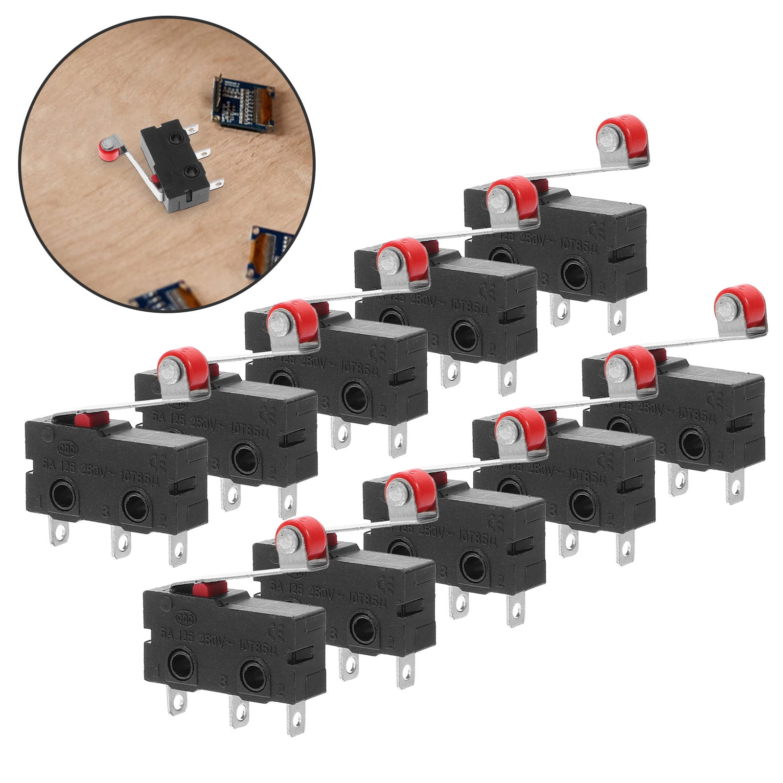 TABLZONE Micro Switch Kit Roller Lever Arm SPDT Snap Action Plastic ...