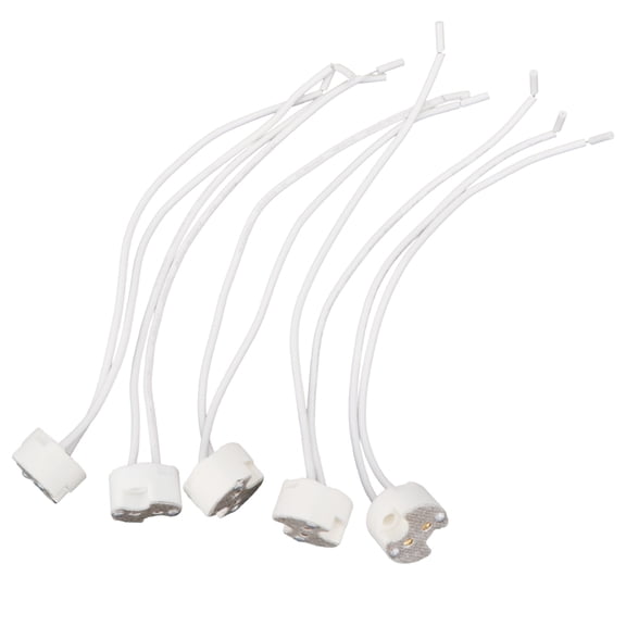 TABLZONE 10Pcs Gu10 Lamp Bases Heat Resistant Ceramic Socket White Wire Connector for Lighting
