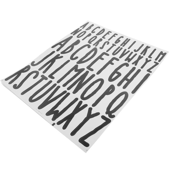 TABLZONE Letter Stickers for Water Bottles Black PVC 10 Sheets
