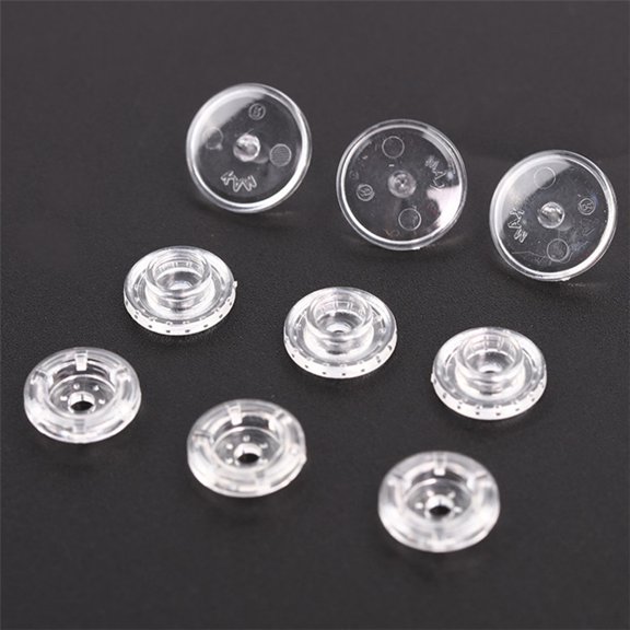TABLZONE 100 Sets Clear Plastic Buttons Resin Transparent Snap Buttons for Beginners Sewing Towels