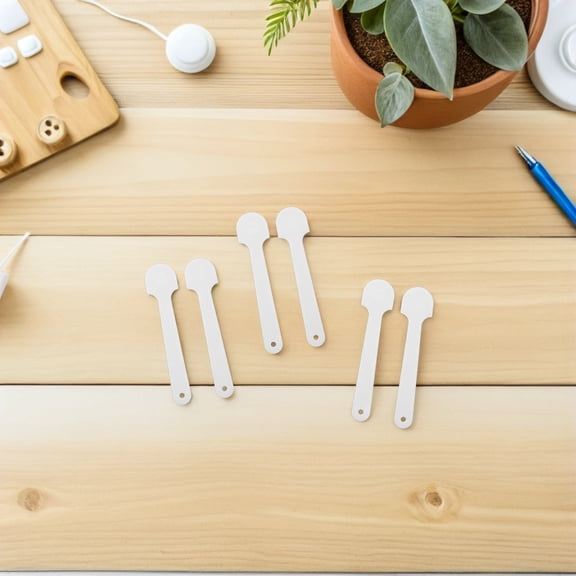 TABLZONE Plastic Fan Handles White PP for Creative Craft Classes 100Pcs