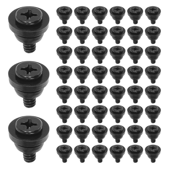TABLZONE 100Pcs Black Hard Disk Drive Screws with Vibration Dampening for Household Computer Repair