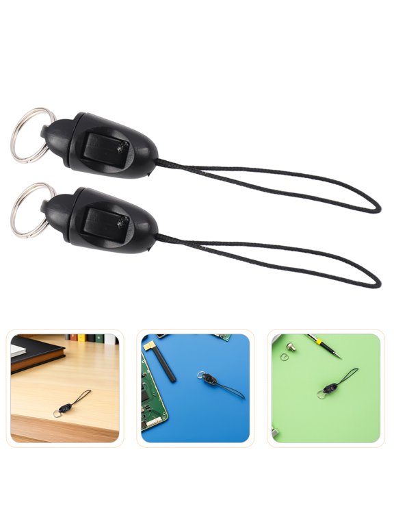 100Pcs Black Phone Strap with Clip and Detachable Buckle for Mobile Phone Charm and Keychain Accessories