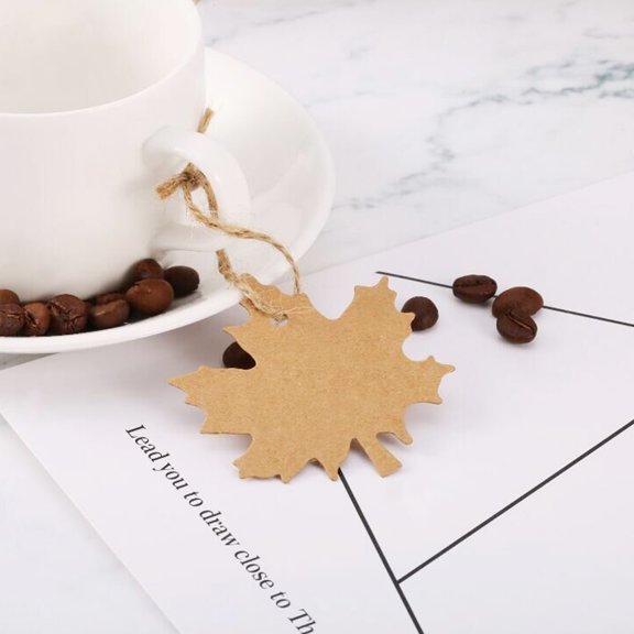 TABLZONE 100Pcs Chocolate Kraft Paper Tags for Hanging and Baking Store Decor with Hemp Rope Included