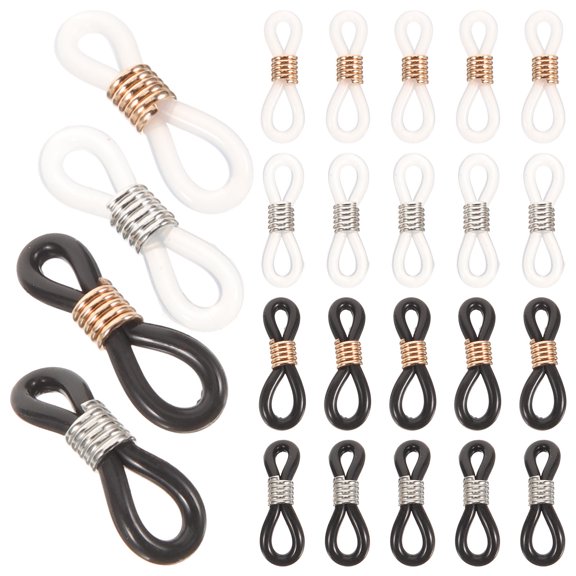 TABLZONE 100Pcs Eyeglass Holder Silicone Rings Non Slip Adjustable Glasses Chain Accessory
