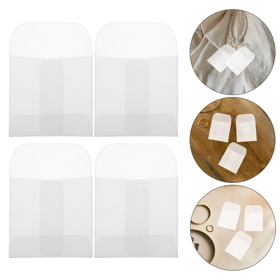 TABLZONE 100Pcs Transparent Storage Envelopes with Self Adhesive Seal for DIY Project Organization
