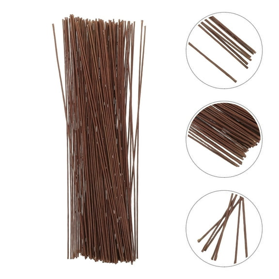 TABLZONE 100Pcs Brown Paper Wrapped Flower Stems for DIY Artificial Flower Crafts