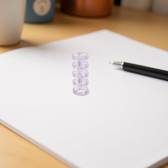 TABLZONE 100Pcs Violet Transparent Plastic Loose Leaf Rings for Office Use and Document Binding