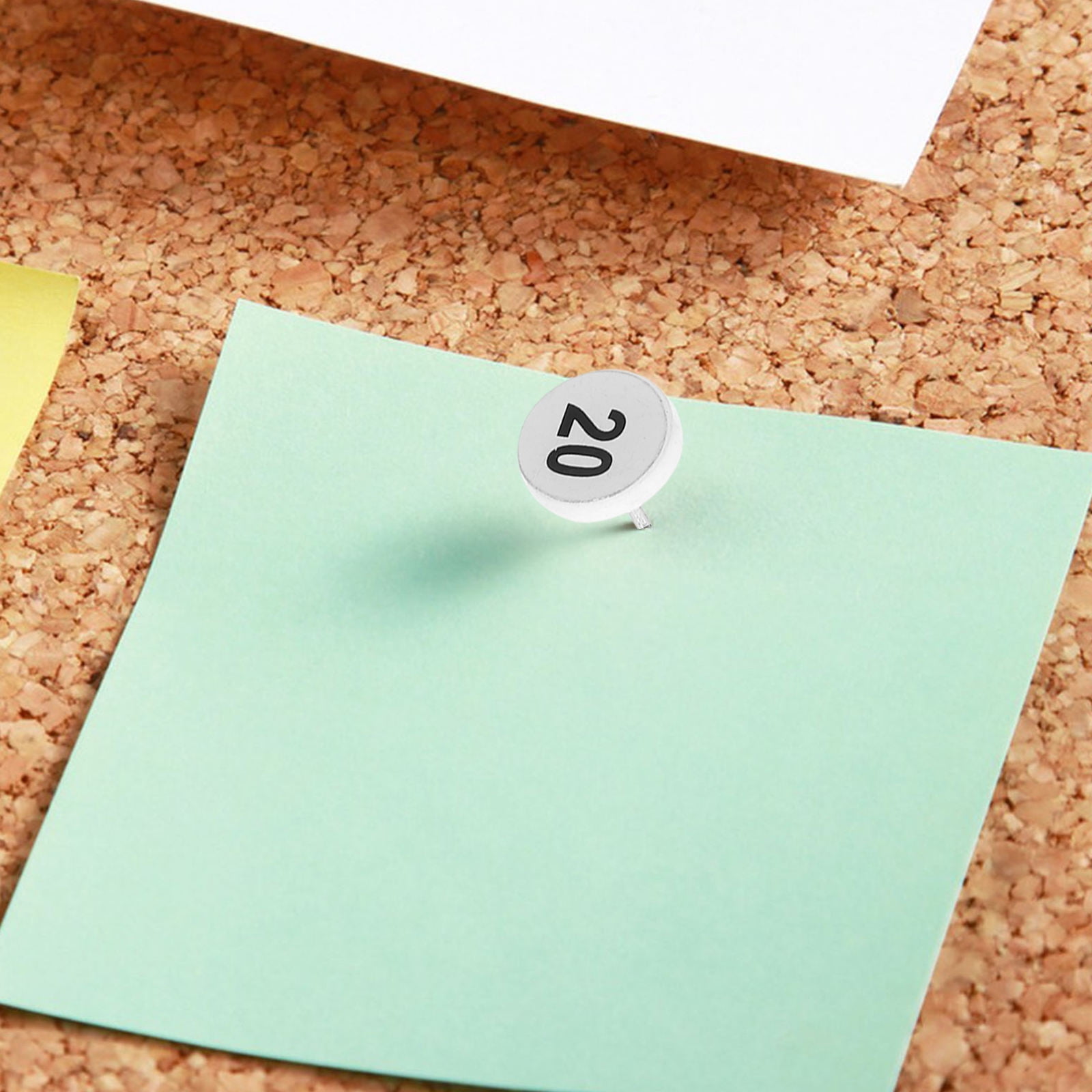 TABLZONE 100Pcs White Flat Push Pins with Numbers for Wall and Cork ...