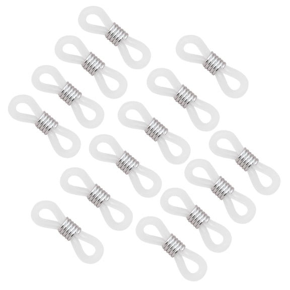 TABLZONE 100Pcs White Silicone Eyeglasses Chain Ring Adjustable Non Slip Glasses Holder Accessory