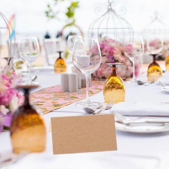 TABLZONE 100Pcs Brown Standing Place Cards for Wedding and Party Table Number Signs