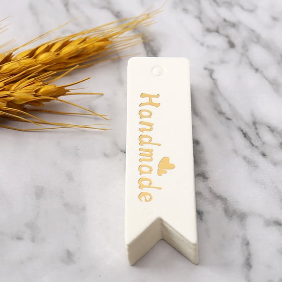 TABLZONE 100Pcs White Handmade Tags for Present Decoration and Craft Projects with Hole