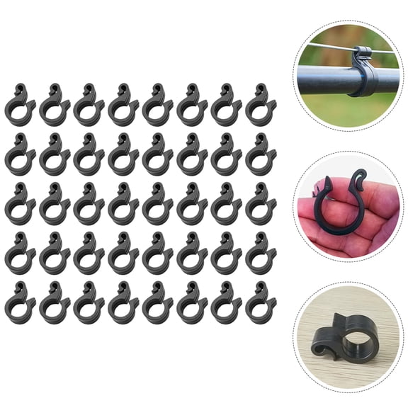 TABLZONE 100pcs Black Plastic Hose Clamps for Garden, Agriculture, and Irrigation Systems - and Easy to Install