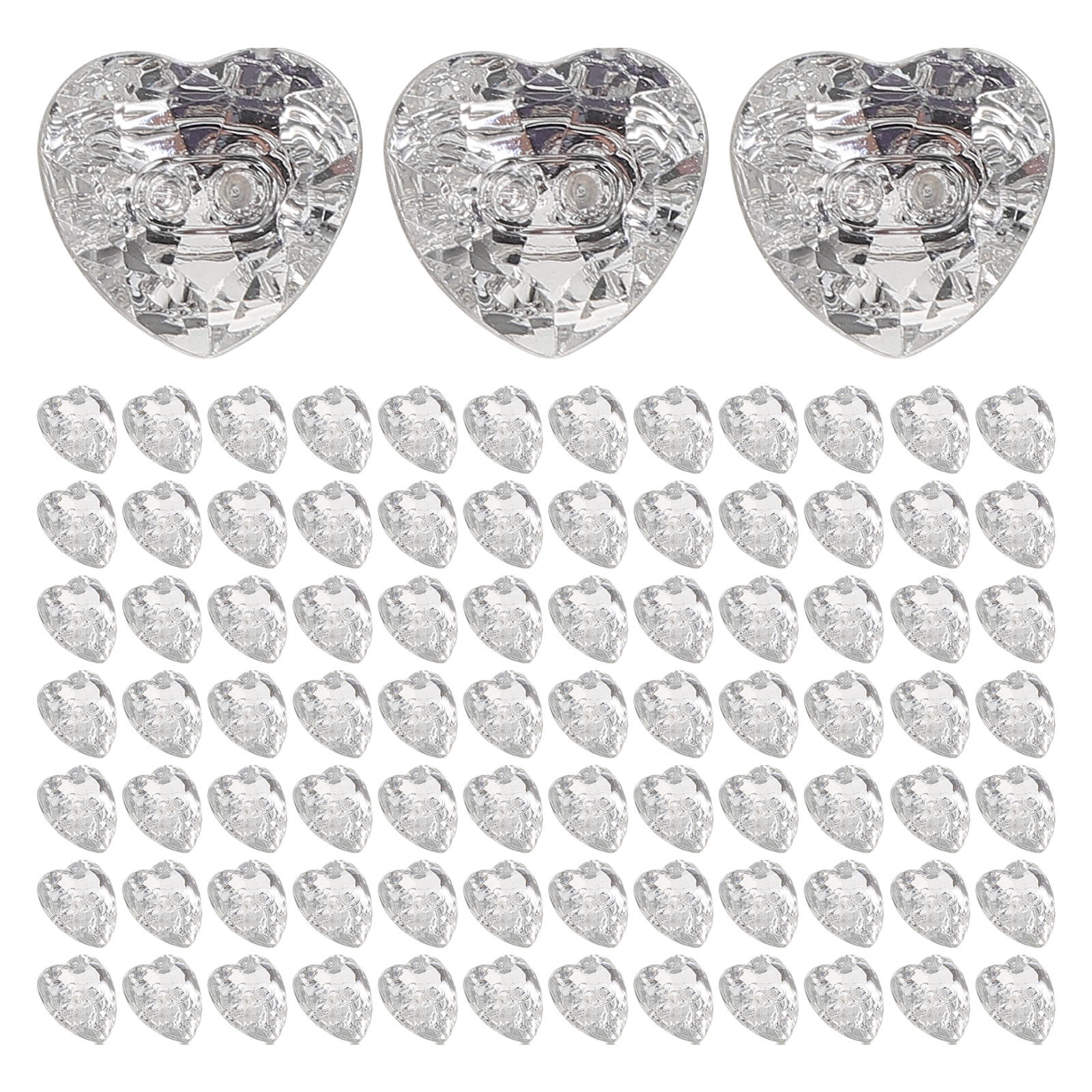 TABLZONE Rhinestone Heart Buttons Clear Resin for Creative DIY Projects ...