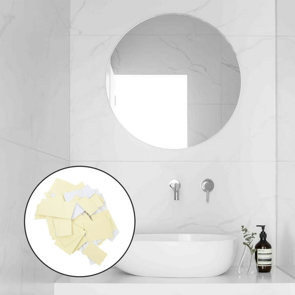 TABLZONE 100Pcs Yellow Double Sided Mounting Tape Heavy Duty Adhesive Pads for Mirrors and Hooks