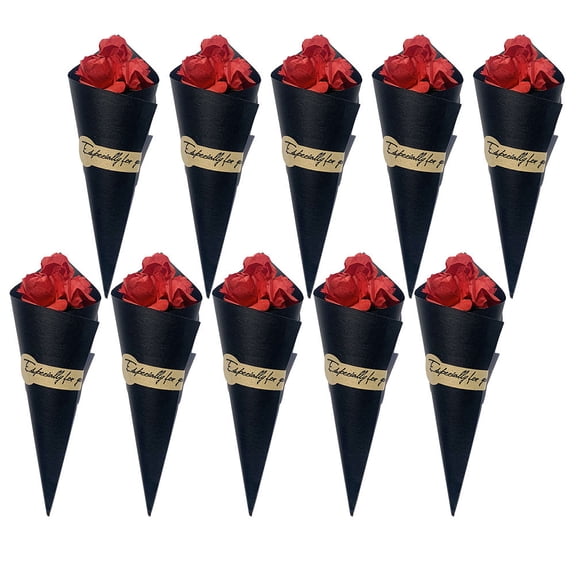TABLZONE 10 Pcs Artificial Flower Bouquets in Paper Boxes for Home Decoration, Valentine's Day Floral Arrangements