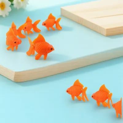 TABLZONE 10Pcs Simulation Fake Fish Orange Plastic Aquarium Decor No ...