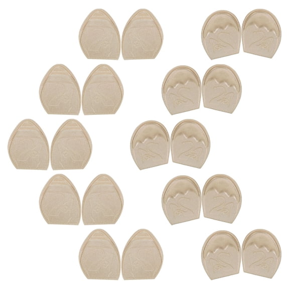 TABLZONE 10Pairs Reusable Beige Shoe Toe Inserts Cushion Pads for Sports Shoes and Daily Use