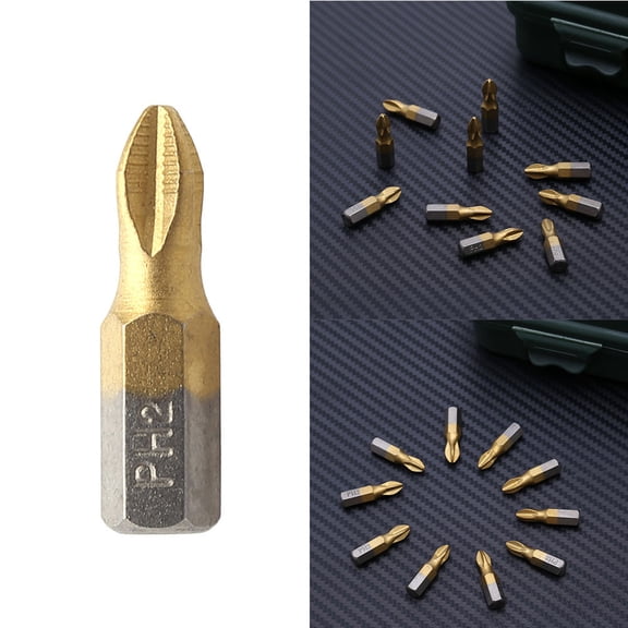 TABLZONE 10Pcs Titanium Coated Screwdriver Bits with Magnetic Tip for Craft Use Assorted Color
