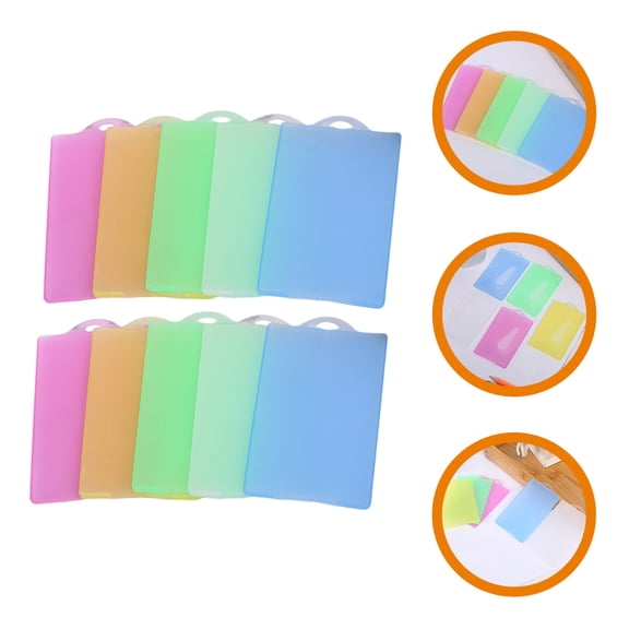 TABLZONE Plastic Id Card Holder Name Cards Covers Assorted Color 10Pcs