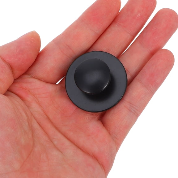 TABLZONE 10Pcs Peel and Stick Cabinet Handles Black Round Self Stick Drawer Knobs for Home