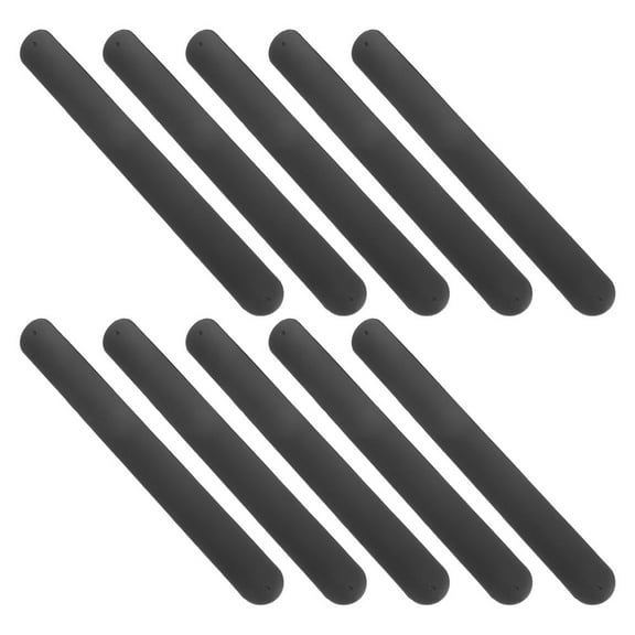TABLZONE 10Pcs Silicone Slap Bands Black Blank Wristbands DIY Snap Bracelets for Party Fun