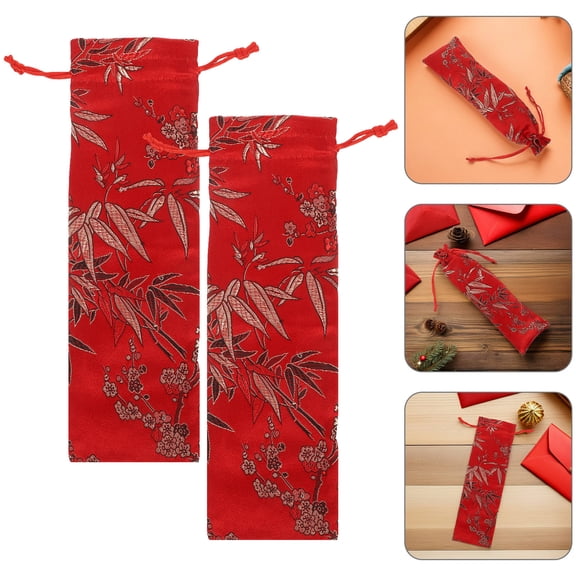 TABLZONE Chinese Style Brocade Drawstring Pouches, Multi-Color Soft Jewelry Bags, for Storage and