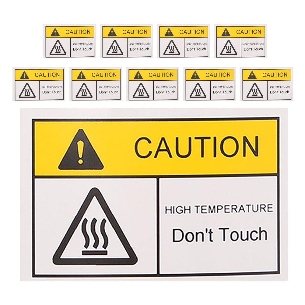 TABLZONE Hot Warning Label Multi PVC Secure Adhesion for Home Use 10Pcs ...