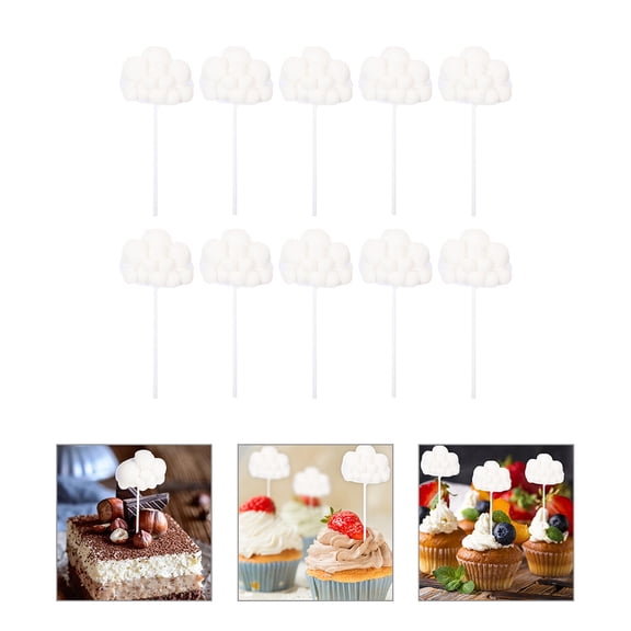 TABLZONE White Cloud Cake Toppers 3D Party Dessert Decorations