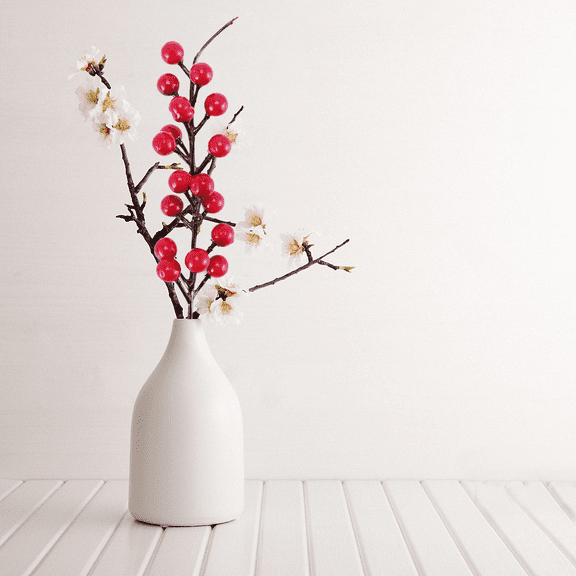 TABLZONE Faux Berry Decorations for Christmas, Holiday Party, Home Decor, Photo Props, Wreath Making, and Craft Supplies