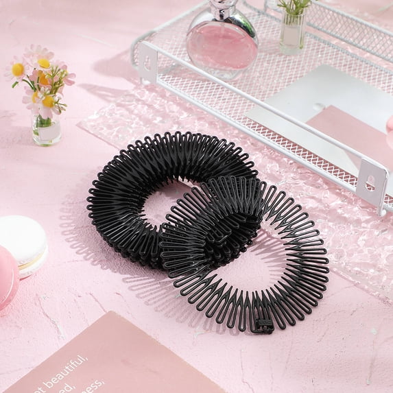 TABLZONE Cute Black Spring Headbands, Wavy Design, Comfortable Hair Accessory, 10Pcs