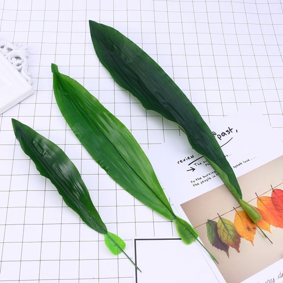 TABLZONE 10Pcs Green Faux Leaves Plastic Artificial Greenery for Dining Table and Cafe Decoration