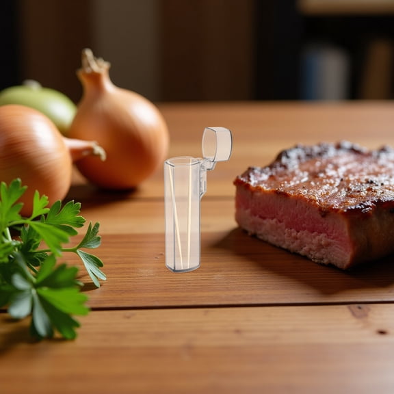 TABLZONE 10Pcs Grey Toothpick Dispenser Portable Pocket Holder for Outdoor Travel and Daily Use