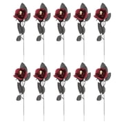 TABLZONE 10Pcs Halloween Fake Skull Rose Decorative Artificial Rose with Skull for Halloween Party