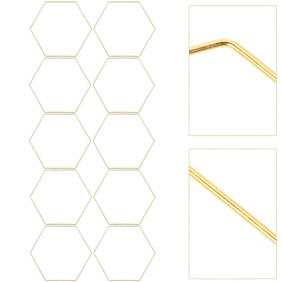 TABLZONE 10Pcs Hexagon Iron Decorative Frames for Party and Home Centerpieces, Modern Geometric Table Decor
