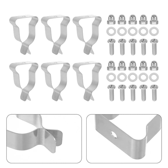 TABLZONE 10Pcs Stainless Steel Window Well Cover Clips Silver Versatile Installation Kit for Residential and Commercial