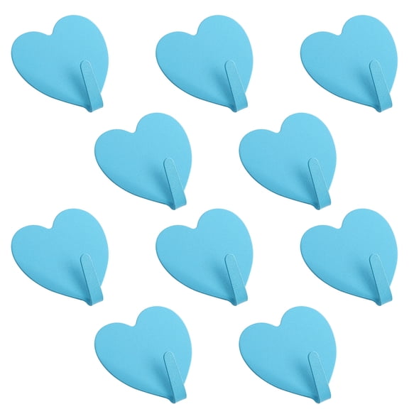 TABLZONE 10Pcs Hooks Iron Self Adhesive Heart Shape Hook and Punch Free for Home