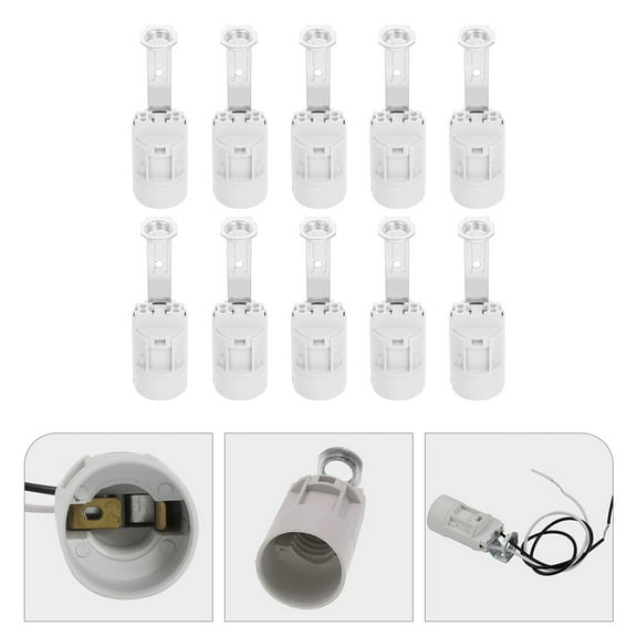 TABLZONE Lamp Socket Replacement Parts White Plastic Suitable for Chandeliers and Wall Lamps