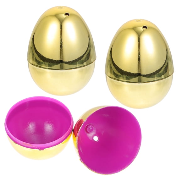 TABLZONE 10Pcs Lightweight Plastic Easter Eggs in Golden Color Unique Home Adornments for Party and Festival