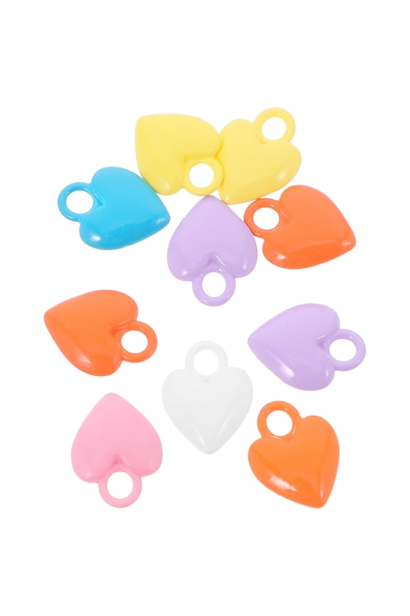 Metal Heart Charms Smooth Polished Jewelry Making Supplies 10Pcs