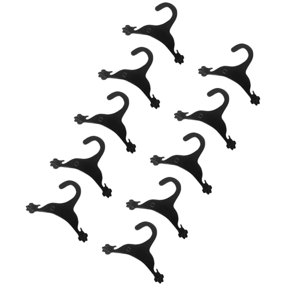 TABLZONE Dog Clothes Hanger, Black, Plastic, Stable, Easy to Use, for Pet Fashions, 10Pcs